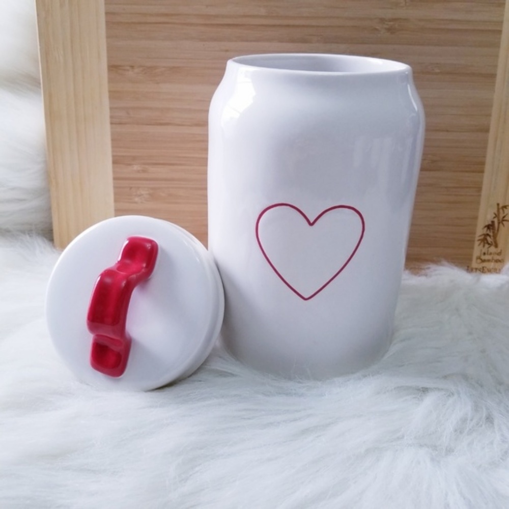 NWT Rae Dunn Red Heart Canister - Picture 2 of 8